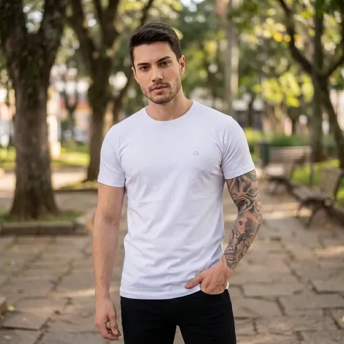 Camiseta Ogochi Básica Algodão Original Lisa Masculina