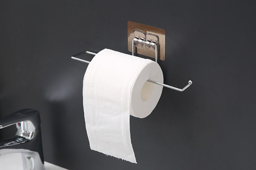 Imagen 4 de 10 de Porta Rollo Papel Toalla De Cocina O Baño Adhesivo A Pared