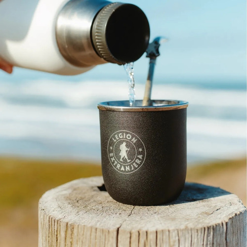 Imagen 5 de 5 de Mate Clasico Acero Inoxidable 150ml Legion Extranjera Color Negro