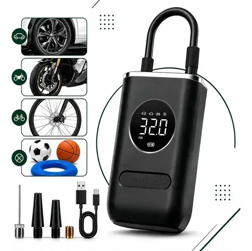 Mini Compressor de Ar Portátil HAVALOR com Calibrador Digital e Lanterna