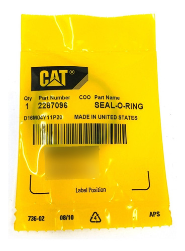 Genuine Caterpillar Cat 2287096 Standard O-ring Seal 228 Eeh