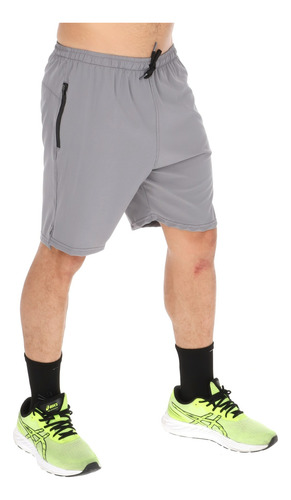 Short Deportivo Stretch Para Hombre Liso Con Bolsas Entrenar