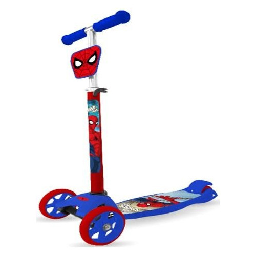 Super Monopatin Infantil Spiderman Plegable 3 Ruedas Grande
