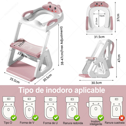 Baño Asiento Entrenador Adaptador C/ Escaleras Infantil