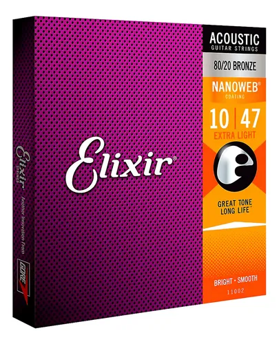 comprar Cuerdas Elixir Nanoweb Para Guitarra Acústica 10-47