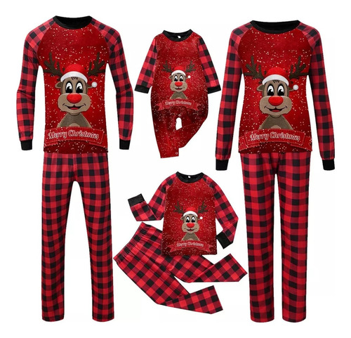 Conjunto Pijamas Navidad Para La Familia A Juego Cuadr