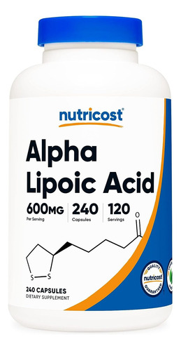 Ácido Alfa Lipoico De Nutricost 600 Mg Por Porción, 240 Cáps