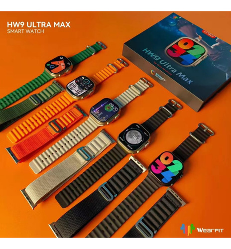 Smartwatch Hw9 Ultra Max Serie 9 Tela Amoled 2.2 Preto Ondulada Preto Preto