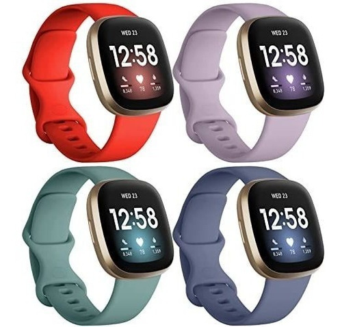 Malla Para Fitbit Versa 3 &sense X4  S Lavanda/verde/rojo/az