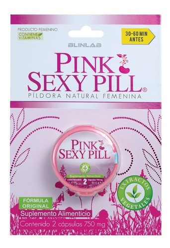 Pink Sexy Pill- 2 Tabletas 750mg - Fórmula Femenina- Blinlab Sabor Sin sabor