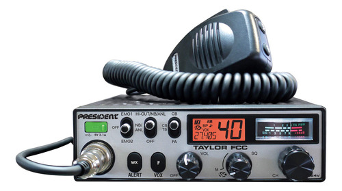 Radio Cb President Taylor Fcc 12/24v Comunicación Seguro