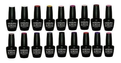 Esmaltes Heburn Semipermanentes X 18 Gel Color Uv Uñas