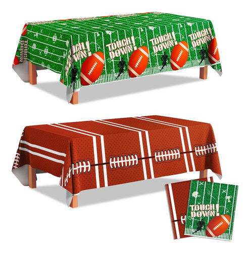 2pcs Fútbol Fiesta De Cumpleaños Mantel Decoración Tailgate