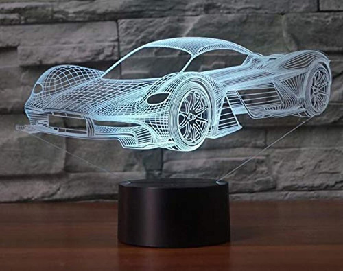 Lámpara De Mesa 3d Deportiva Con Forma De Coche, Luz Táctil,