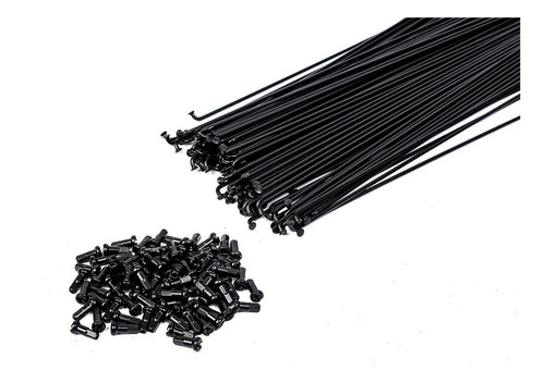 Rayos Bicicleta Acero Inoxidable Negros 295x2mm C/niples 32u