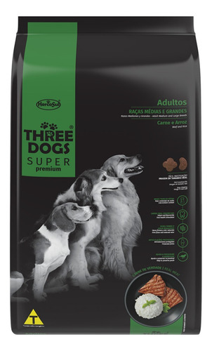 Imagen 2 de 5 de Racion Perro Three Dogs Adultos Premium + Regalos + E Gratis