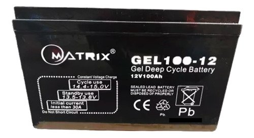Batería Matrix 12v 100ah Ciclo Profundo Agm Gel