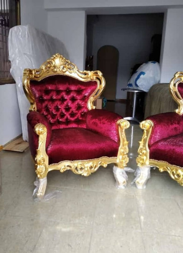 Poltronas Tipo Luis Xv Hojilladas En Oro (Usado)