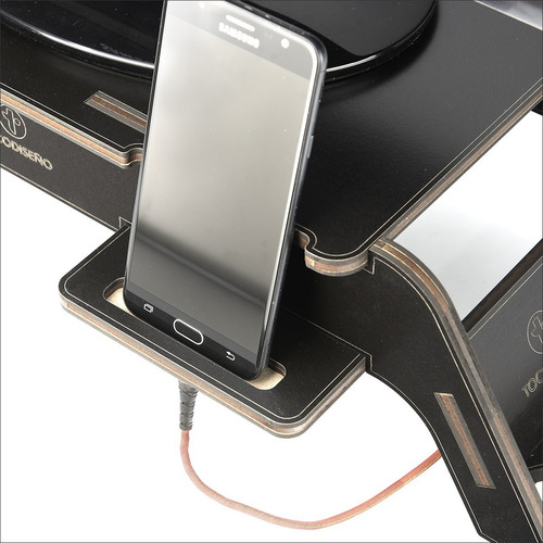 Imagen 4 de 9 de Stand Base Eleva Monitor Pc-notebook Con Porta Celular