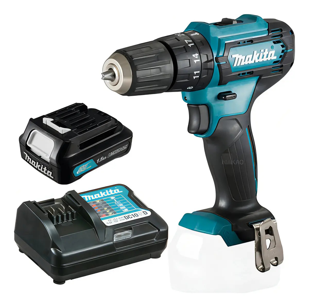 Kit Parafusadeira Furadeira Impacto 10mm Hp333dz Makita Cor Azul-turquesa 12V