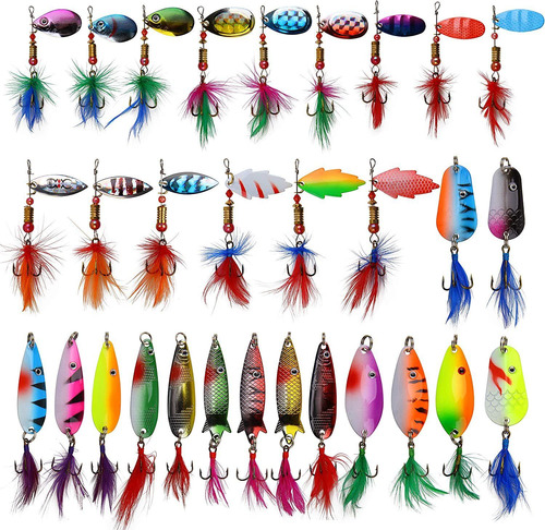 Rooster Bait Tail Spinner Kit De Señuelos De Pesca, 30...