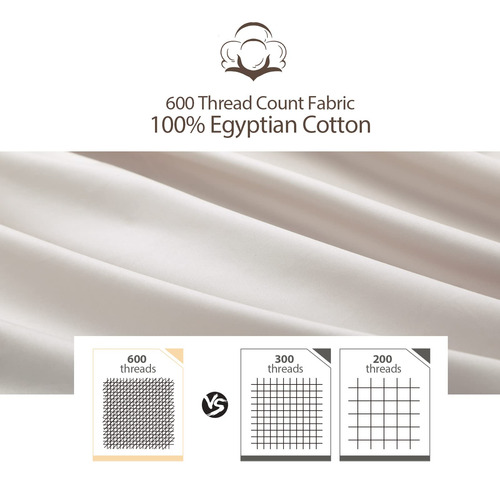 Sábana Ajustable King Size 100% Algodón Egipcio 600 Hilos,