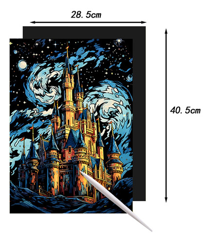 Juego De Arte De Papel Para Rascar, Kit De Castillo
