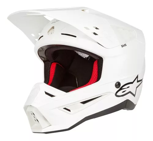 Casco Alpinestars Sm5 Solid White Helmet Motocross Emporio
