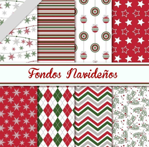 Kit Fondos Navidad Papeles Digitales Navideños #n105