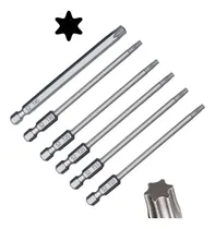 Comprar Jogo Kit 6 Bits Torx Tork Hexalobular Longos T10 A T40  75mm