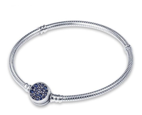 Pulsera Pandora Original Puntos Azules Para Charms Con Caja