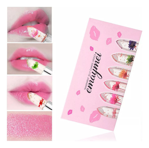 Brillo De Labios Bright Flower Crystal Jelly Lip Gloss Set A