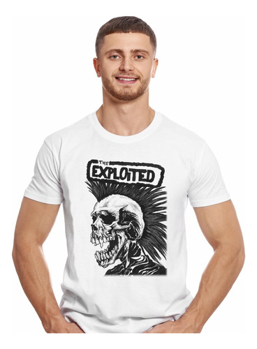 Polera The Exploited Skull Punk Impresión Directa