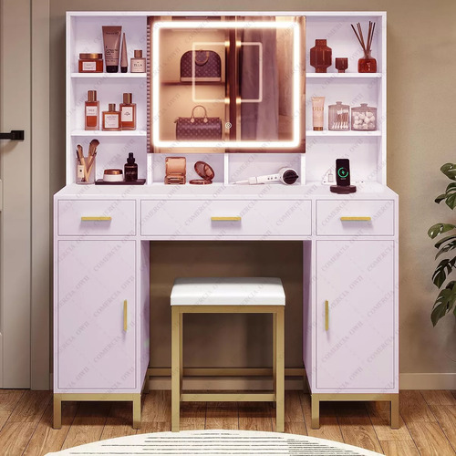 Vanity Tocadores Modernos De Dormitor Con Led Espejo Cajones