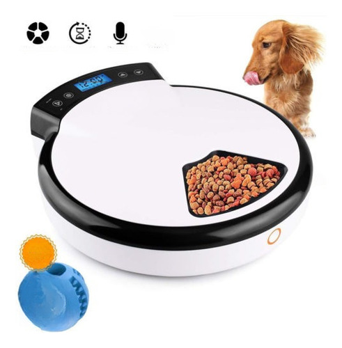 Alimentador De Mascotas Automático 5 Comidas Tiempo Perro Ga