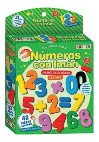 Números Y Signos Imantados De Goma Eva X 42 Piezas Kreker