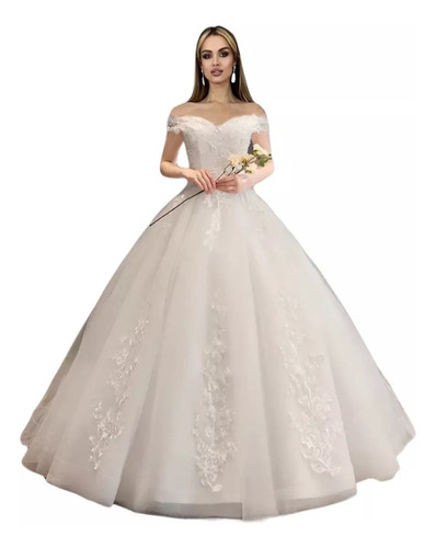 Nb01 Vestido Noiva De Renda Barato Bordado Véu Princesa 