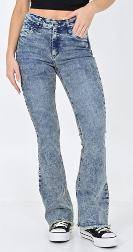 Jean Oxford Azul Nevado Elastizado Dama Diva