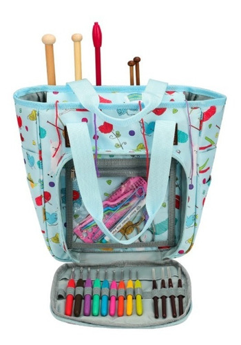 Imagen 3 de 6 de Bolso Porta Tejidos Lanas Palillos Y Crochet Envio Gratis