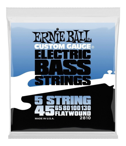 Ernie Ball Flatwound 5 Cuerdas P Bajo Electrico 45-130 Paq