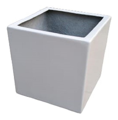 Maceta Cubo Fibra De Vidrio 25x25 Minimalista Reforzada