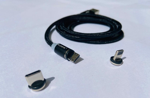 Cargador Magnetico 3 En 1 Micro Usb, Lightning Y Tipo