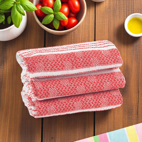 Servilletas De Tela Axcento 3 Pack Rectangulares 70x60 Cm Rojo