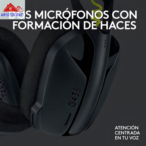 Headset gamer sem fio Logitech G435 preto