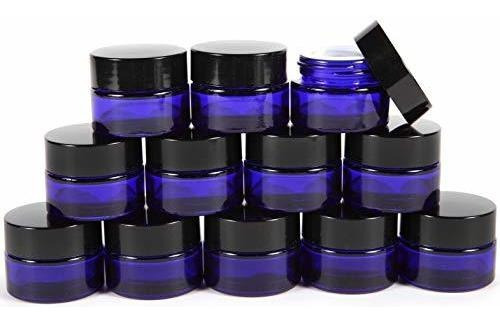 Vivaplex 12 Unidades Azul Cobalto 1 Oz Tarros De Cristal Red