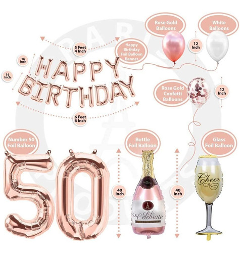 Imagen 4 de 6 de Decoraciones De Cumpleaños, Dorado Rosa Con Cortinas Platea