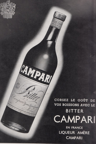 Antigua Hoja Publicidad De Bitter Campari Francia Vintage 
