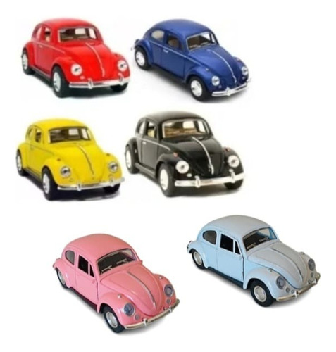 Carrinho Ferro Fusca Clássico Miniatura Coleção Cor Rosa