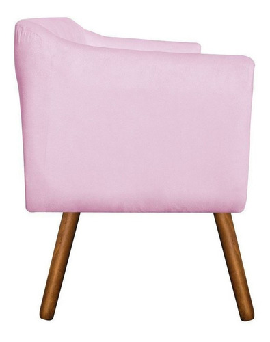 Poltrona Namoradeira Julia 2 Lugares Suede Rosa Bebê D'rossi