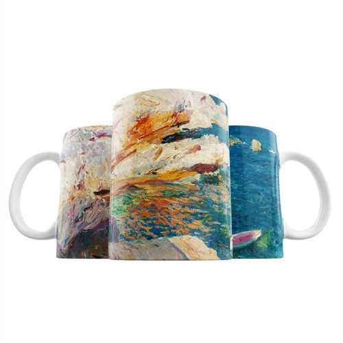 Taza Rocas De Jávea Y El Bote Blanco - Joaquín Sorolla